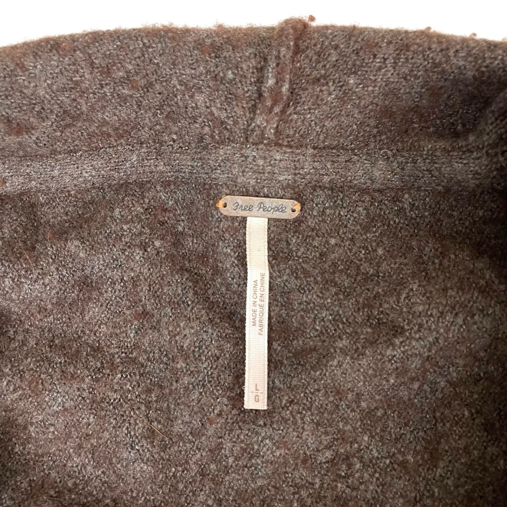 Free People Open Waterfall Cardigan Wool Angora Taupe Large - Picture 10 of 14